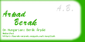 arpad berak business card